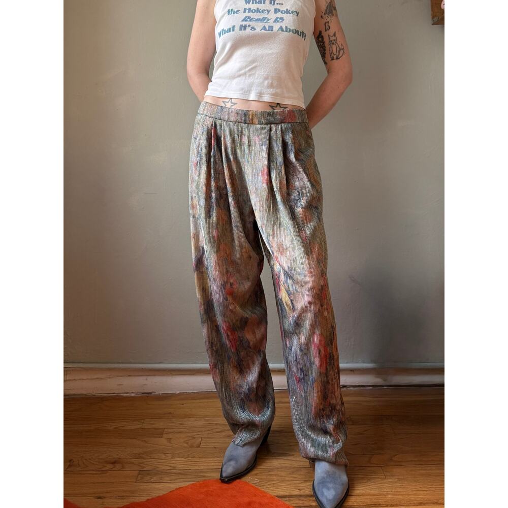 Mia Vesper Vesper Obscura Monet Plissé Pants | Abstract Pleated Wide Leg | L - Picture 4 of 8